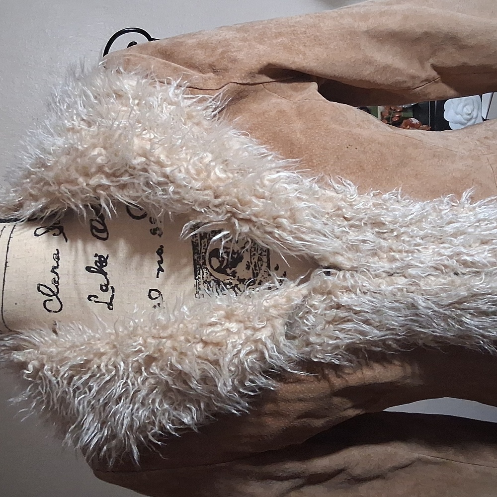 GORGEOUS!! π₯π₯π₯100% Leather/Suede Penny Lane Giacca Coat Size Small - Picture 2 of 13